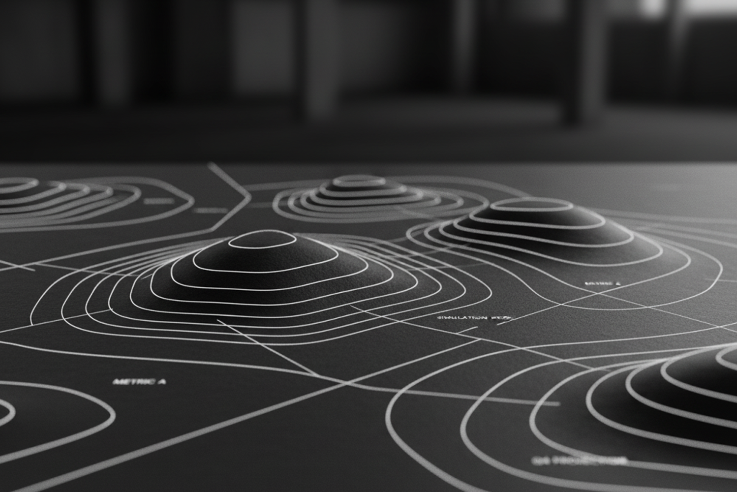 Topographic contour pattern; probabilistic landscape